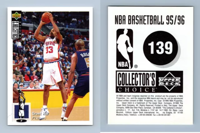Grant Hill - Pistons #139 Collectors Choice 1995-6 Basketball Sticker