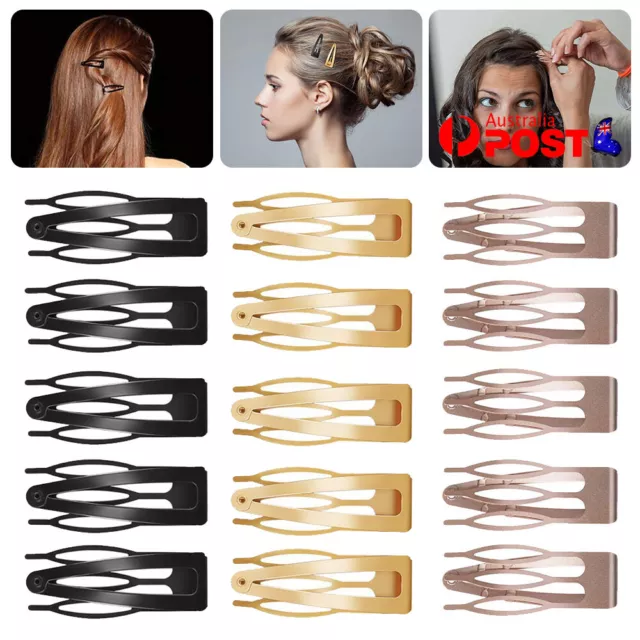 UP 30X Double-grip Hair Clips Metal Snap Barrettes Hair Styling Tool Women Girls