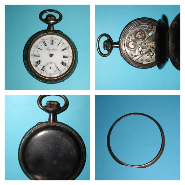 Piece Horlogerie Boitier Vide Montre Gousset Sculpte