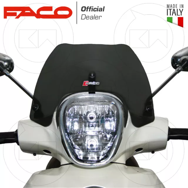 FACO CUPOLINO BASSO RACING FUMÈ SCURO PER PIAGGIO BEVERLY 350 ie 2014 2015 2016