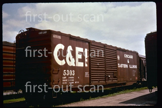 R DUPLICATE SLIDE - Chicago & Eastern Illinois C&EI 5303 Box Car