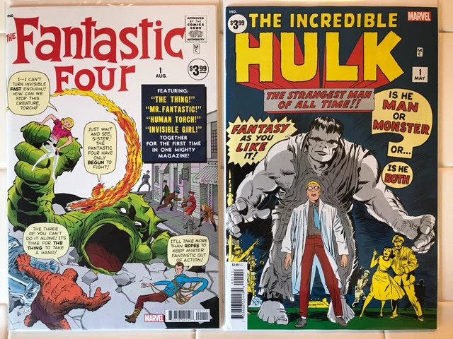 Incredible Hulk #1 & Fantastic Four #1 Facsimiles 1st Appearance NM Marvel