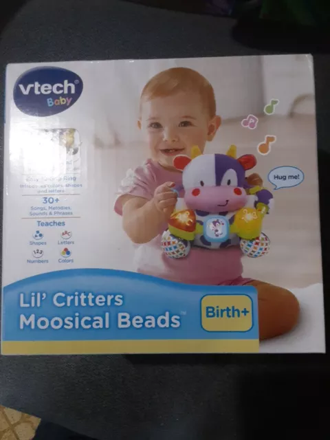 VTech Lil' Critters Moosical Beads, Plush Cow, Musical Baby Toy Brand New