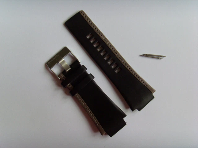 Bracelet Cuir Diesel DZ7400 De Remplacement - Noir - Largeur 28 Mm - Pour Montre Monsieur Papa - Neuf Avec étiquettes