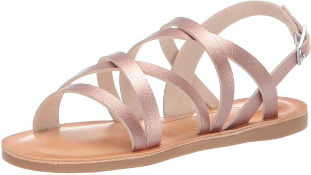 Dolce Vita Unisex-Child Jahne Flat Sandal, Gold, Size 1.0 pYFm