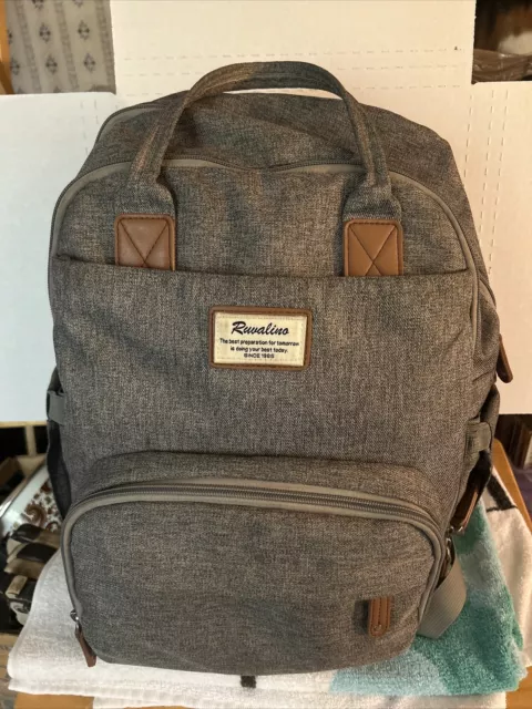 Diaper Bag Backpack, RUVALINO Multifunction Travel Back Pack Gray