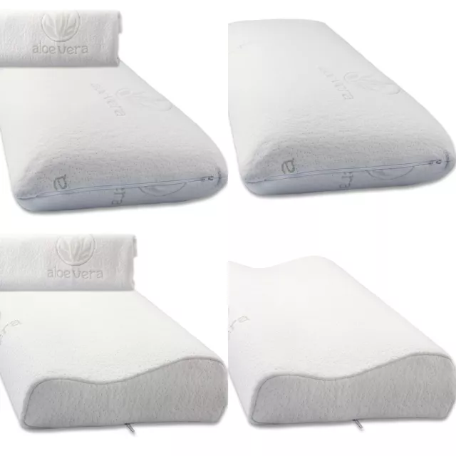 SALE! Nackenkissen Visco Schaum Memory Foam Kissen Aloe Vera Toledo aqua-textil