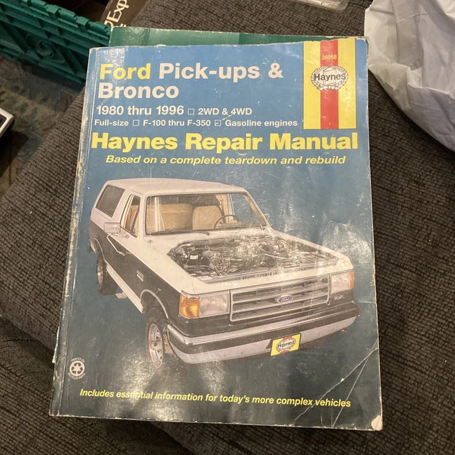 FORD F100 F150 F250 F350 Bronco Service Repair Manual 19801996 Haynes