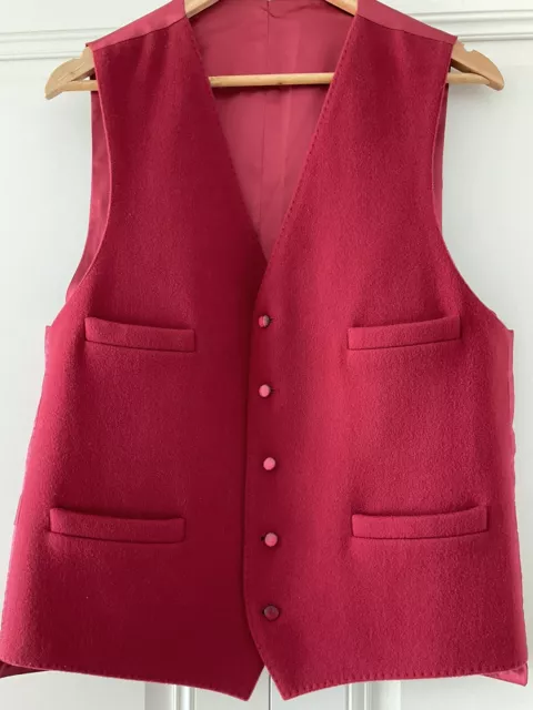 mens red wool waistcoat