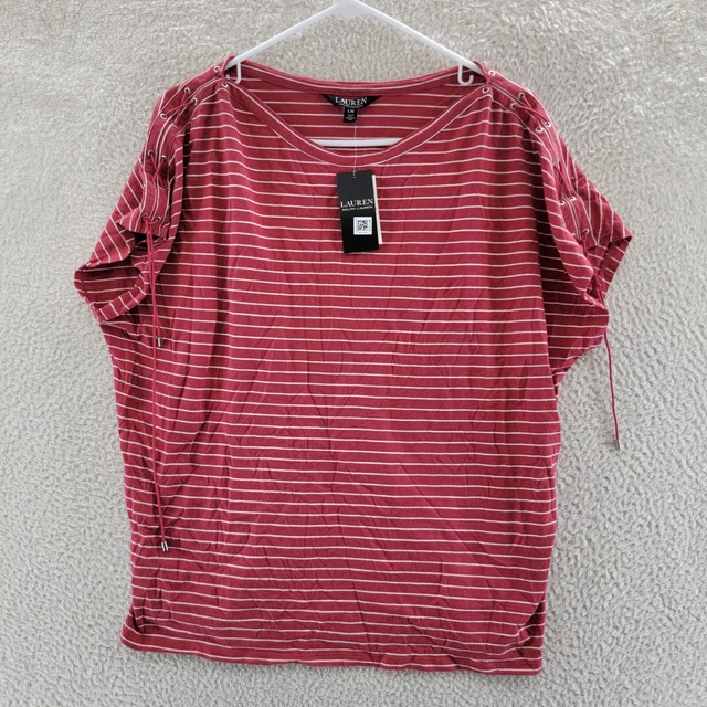 Haut Rayé Laura Scott French Terry - Taille 1X, Neuf Avec étiquette, Tissu Terry Doux