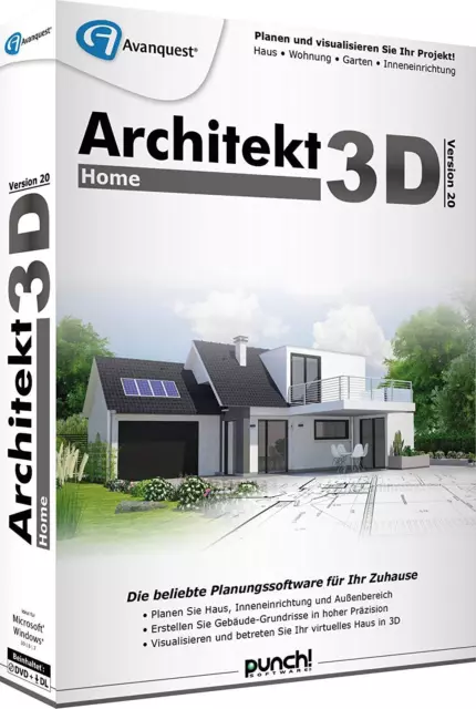 Architekt 3D 20 Home Version deutsch 👍 CD/DVD Win Punch! EAN 4023126119711