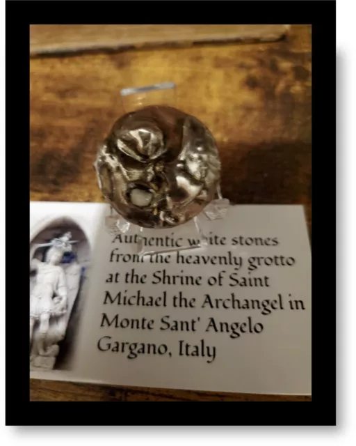 St. Michael Clay Seal with Stone from Monte Sant’Angelo Gargano Italy