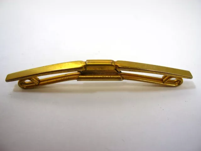 Vintage Tie Collar Clip Bar: Smooth Gold Tone Classic Design