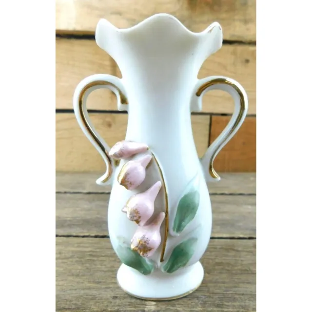 Vintage Bud Vase Ucagco Ceramics Japan Tagged Pink Flower Design