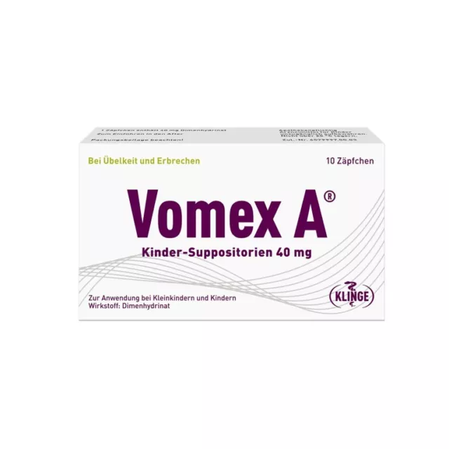 Vomex A 40 mg Kinder-Suppositorien, 10.0 St. Zäpfchen 1116526