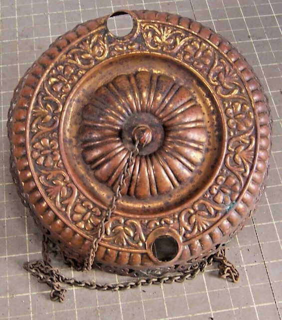 Antique Brass Victorian Hanging Oil Lamp Pulley Light Cap for Ceiling  (F)