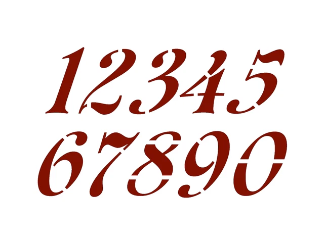 Plantilla de números SIMPLY KNIGHT ITALIC - 2 pulgadas fuente dirección hoja de casa S943-810