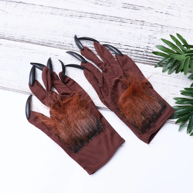 Guanti Halloween Ornamento Zampa Costume Artiglio Lupo Mitten Abbigliamento