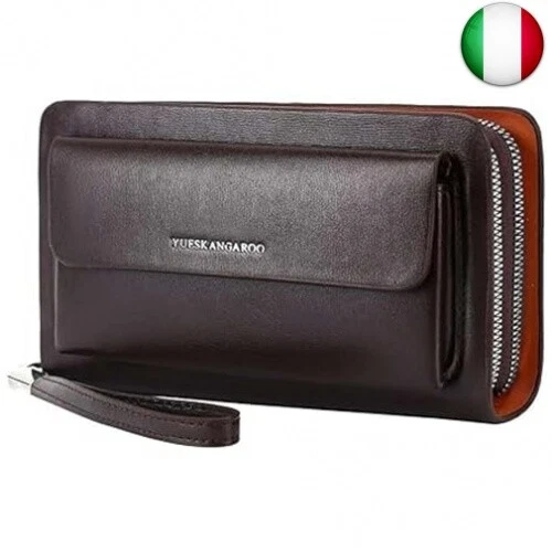 Porte-Documents En Cuir Italien Pleine Fleur - Sac Bandoulière Homme Pour Ordinateur 15" - Fait Main