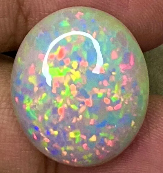 14.6ct Welo Opal Oval Cabochon AAAA Ethiopian Pinpoint Color Flash Loose VIDEO