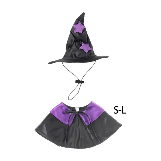 Costume di Halloween per animali domestici Cappello da strega Abiti Mantello