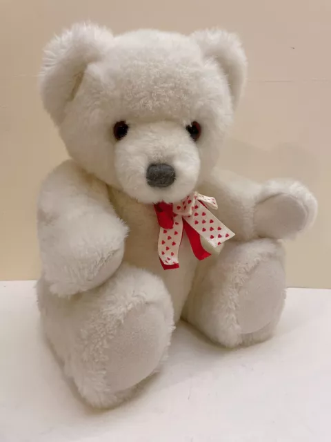 Vintage Dakin 1989 White Love A Bear Plush Stuffed Animal 9" Christmas Gift