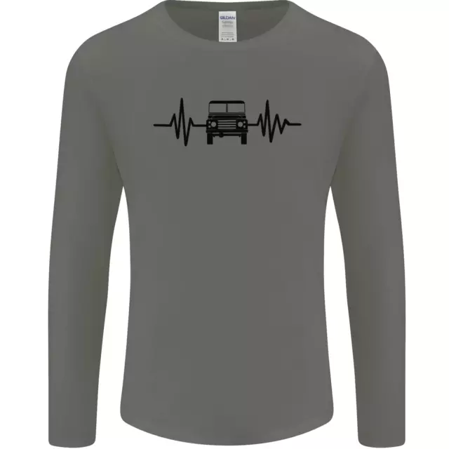 T-shirt 4x4 Heart Beat Pulse Off Road Roading da uomo a maniche lunghe