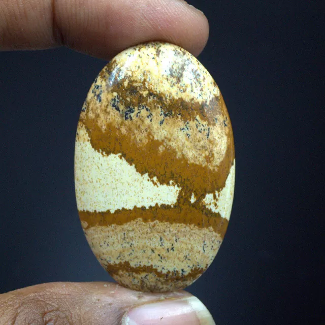 Cts  59.80 Natural Pretty Picture Jasper Cabochon Cab Oval Loose Gemstone