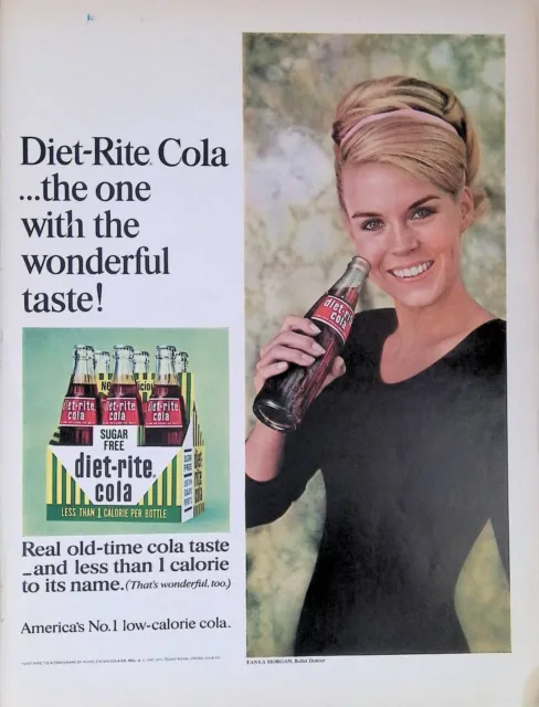 Print Ad 1960's Diet-Rite RC Cola Pretty Blonde Woman Smiling Old Time Taste