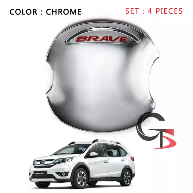 Handle Bowl Insert Cover Chrome FITT Trim 4 Pc Fit Honda Br-v Brv 2016 - 2017 2