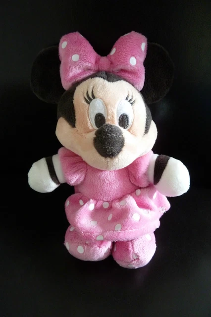 92. Doudou Peluche Disney Nicotoy Souris Minnie Robe Rose Noir 23 C Neuf*
