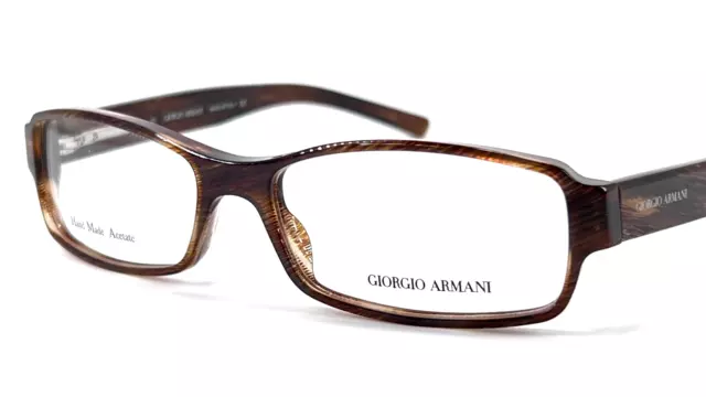 Giorgio Armani GA129/N Men's Plastic Eyeglass Frame BK7 Dark Brown Stripe 52-15