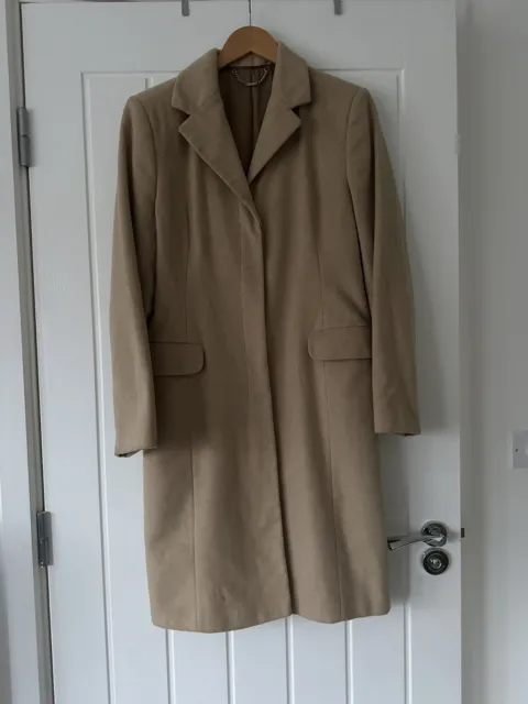 Next Women’s Cashmere blend coat - sand colour - size 14