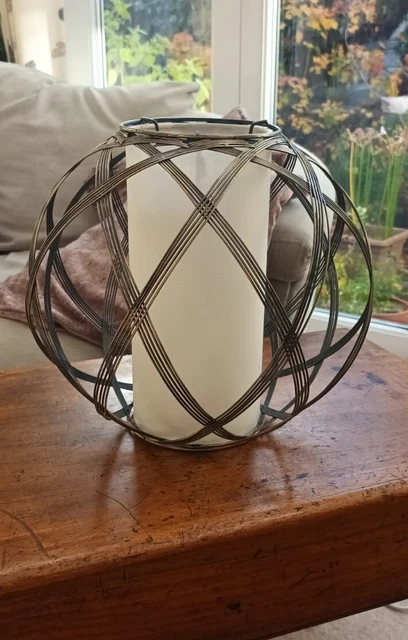 Antiker Messing-Effekt-Käfig Globe Deckenlichtschirm