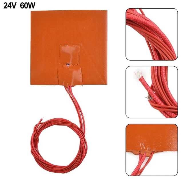 Silicone Chauffage Coussinet for Imprimante Chauffé Lit Ntc 100K Frigo Carré 1pc 3