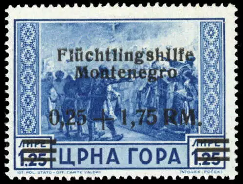 Dt. Bes. II. WK Montenegro Nr. 24 Dzf ** (1720014413)