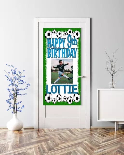 Personalised Football Birthday Banner or Poster Boys Party Decorations Photo