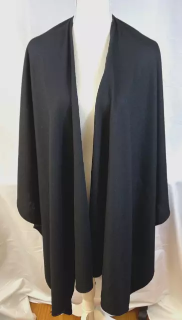 Adrienne Vittadini Wrap Jacket Cape One Size 100% Wool Black