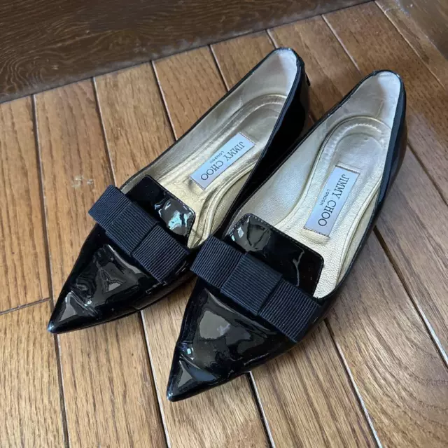JIMMY CHOO FLAT Shoes Ribbon Black Size 36 US About6 For Women $112.04 ...
