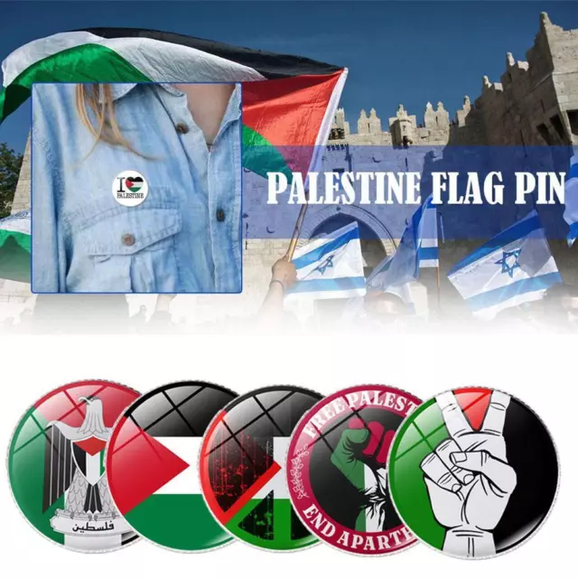 PALESTINE BADGE BUTTON PIN PALESTINIAN FLAG - Peace NEW Q3W4