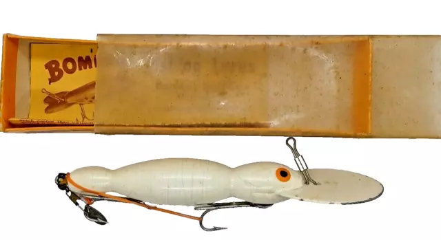 BOMBER WATER DOG Vintage Wood Fishing Lure w/ Box Paper Insert Beautiful  $14.99 - PicClick