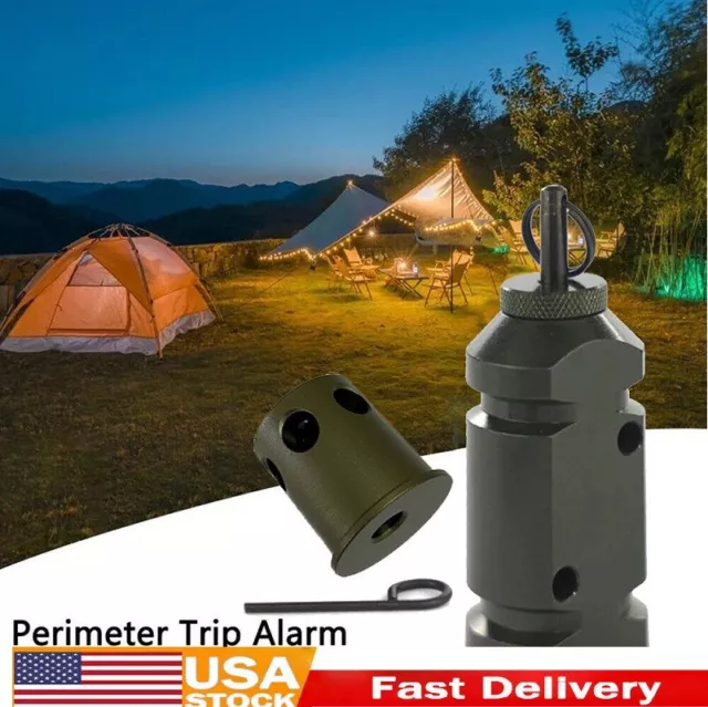 Perimeter Trip Alarm Aluminum Alloy Camp Safe Perimeter Trip Wire Alarm+adapter