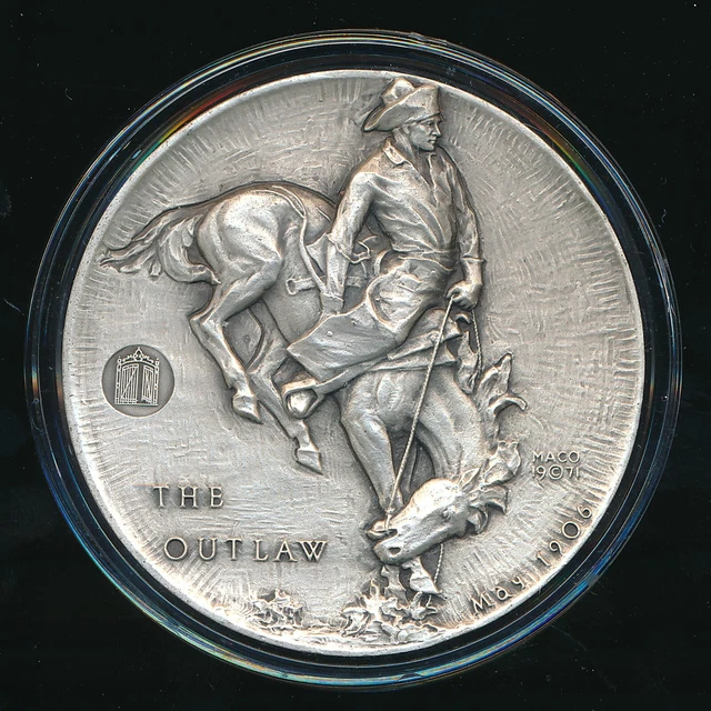 1971 Remington The Outlaw Medallic Art Co. ~ 4.4+Oz .999 Silver Round~ Free S/H 1971 Remington The Outlaw Medallic Art Co. ~ 4.4+Oz .999 Silver Round~ Free S/H