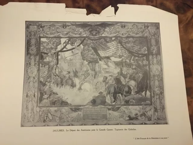 Photo ancienne "Le départ des Américains pour la Grande Guerre" - Tapisserie