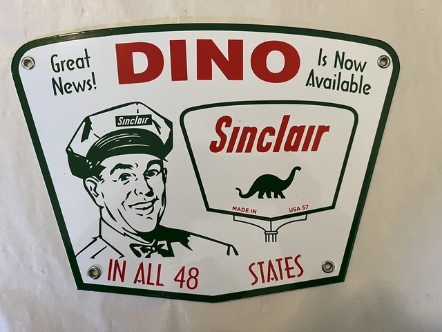 Sinclair Dino Vintage Porcelain Gas Oil Sign