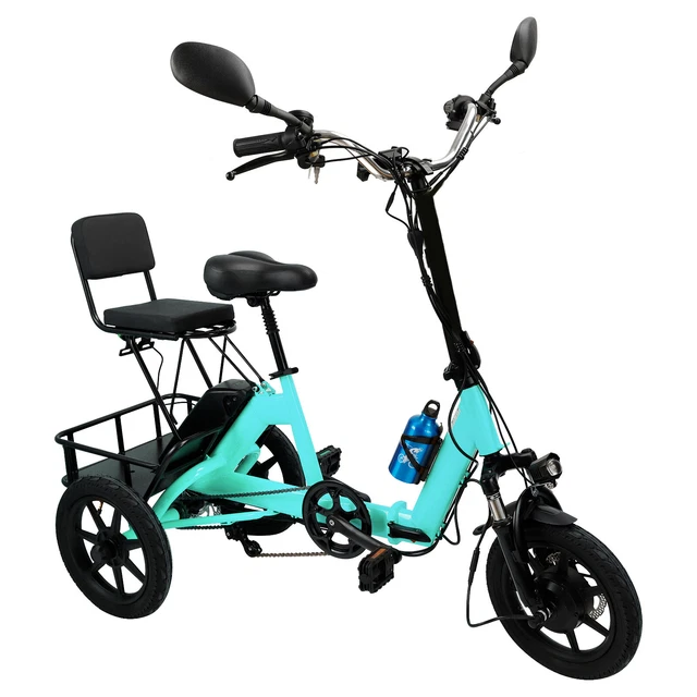 3 WHEEL ELECTRIC Trike Motorized Folding Tricycle EBike 48V 350W E