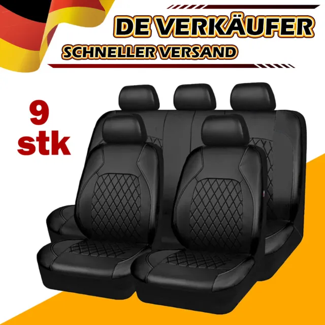 9 Pcs Autositzbezug Sitzschoner Sitzbezüge Schonbezug KFZ Vordersitze Sitzmatte