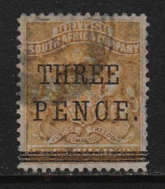 Rhodesia British South Africa 1896 3d on 5/- Sc 42 Used CV $275
