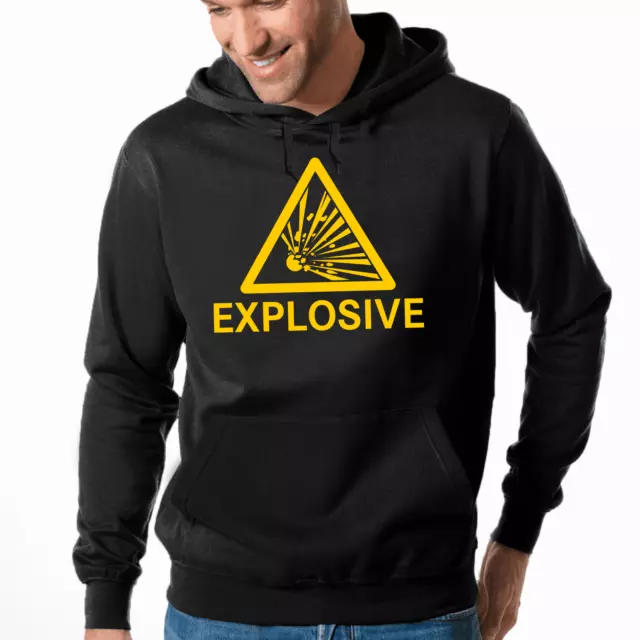 Explosive Warnhinweis Sprüche Fun Comedy Kapuzenpullover Hoodie Sweatshirt