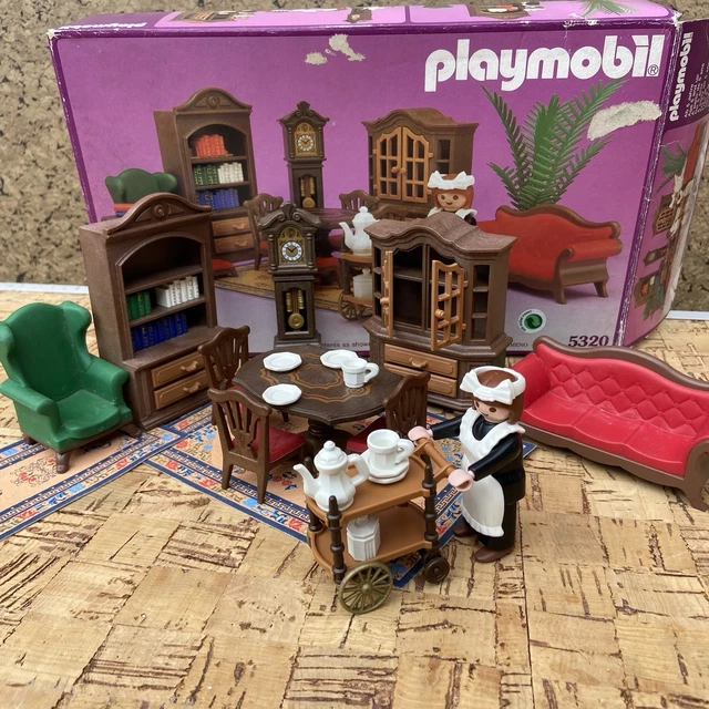 Lot PLAYMOBIL Vintage Série Rose époque 1900 - Chaises, Accessoires Salle à Manger - Occasion Bon état